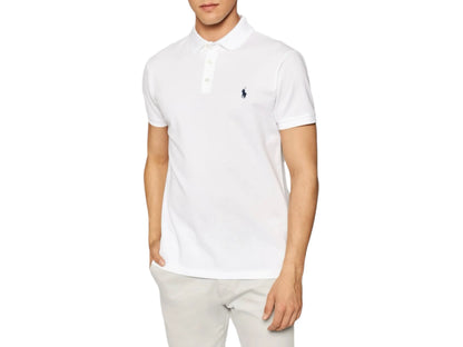 Polo Ralph Lauren Biała Koszulka Polo Męska Slim Fit Ralph Lauren